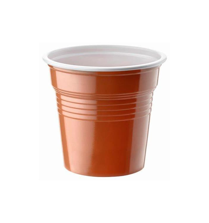 Bicchiere di Plastica PS Bicolor Marrone 80ml Ø5,7cm (50 Pezzi) Bicchiere di Plastica PS Bicolor Marrone 80ml Ø5,7cm (50 Pezzi)
