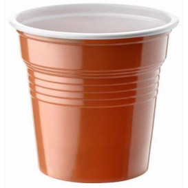 Bicchiere di Plastica PS Bicolor Marrone 80ml Ø5,7cm (2400 Pezzi)