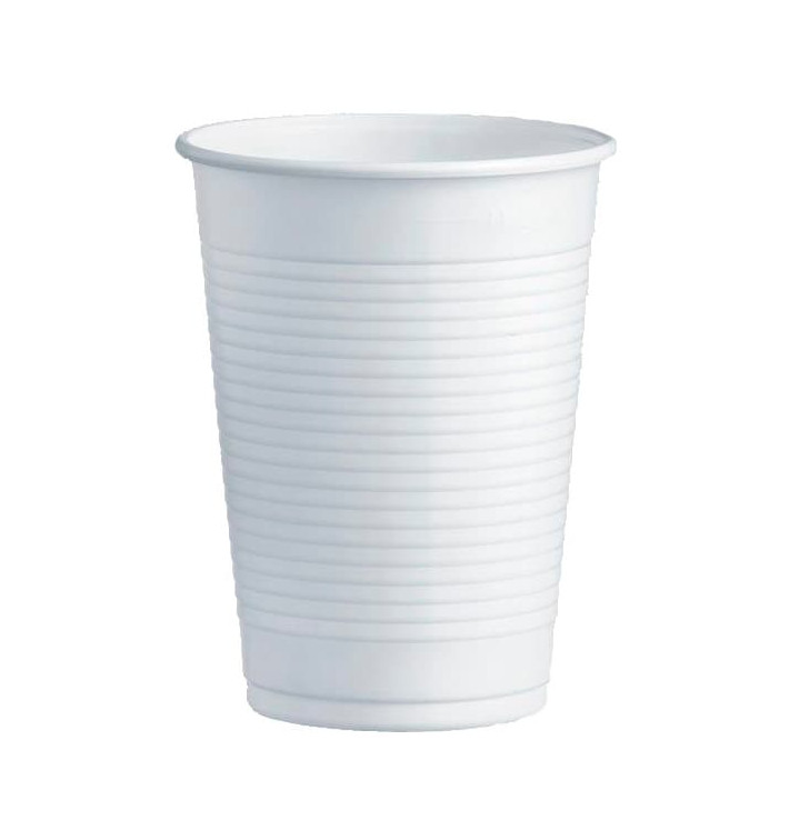 Bicchiere di Plastica PS Bianco 230ml Ø7,0cm (100 Pezzi) Bicchiere di Plastica PS Bianco 230ml Ø7,0cm (100 Pezzi)