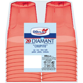 Bicchiere Plastica "Diamant" PS Rosso Transp. Cristal 50ml (600 Uds)