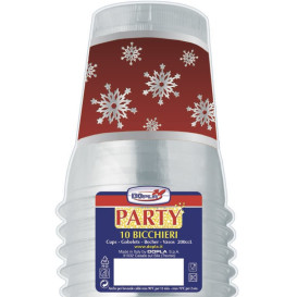 Bicchiere Plastica "Diamant" PS Cristal Fiocco di Neve 200ml (10 Pezzi)