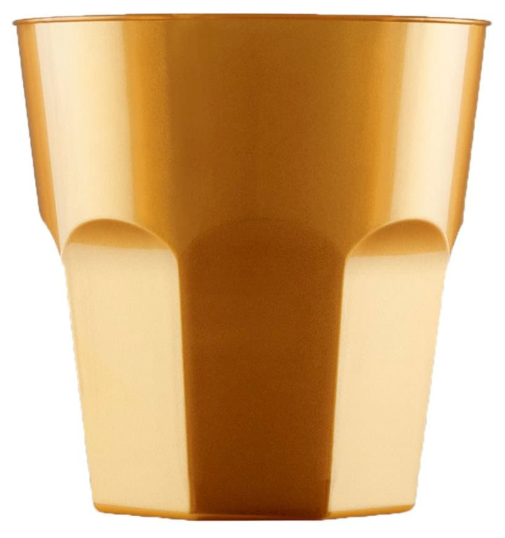 Bicchiere di Plastica Cocktail Oro PS Ø73mm 220ml (1000 Pezzi) Bicchiere di Plastica Cocktail Oro PS Ø73mm 220ml (1000 Pezzi)