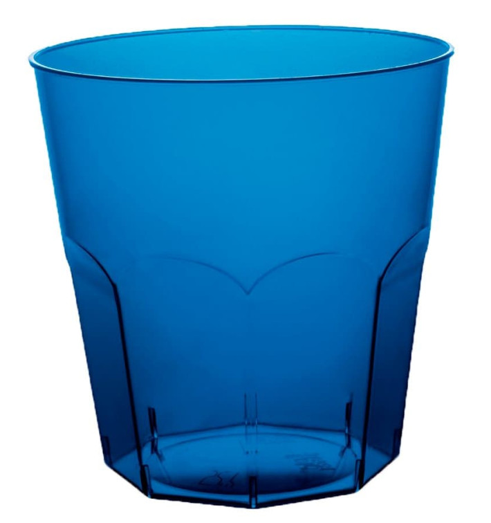 Bicchiere di Plastica Blu Trasp. PS Ø73mm 220ml (50 Pezzi)