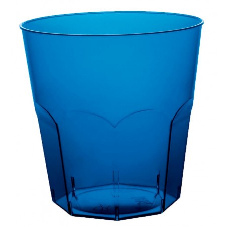 Bicchiere di Plastica Blu Trasp. PS Ø73mm 220ml (50 Pezzi)