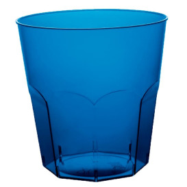 Bicchiere di Plastica Blu Trasp. PS Ø73mm 220ml (1000 Pezzi)