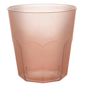 Bicchiere di Plastica Marrone Trasp. PS Ø73mm 220ml (50 Pezzi)