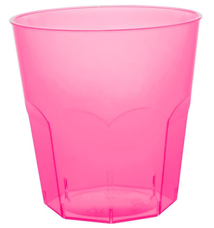 Bicchiere di Plastica Fucsia Trasp. PS Ø73mm 220ml (50 Pezzi)