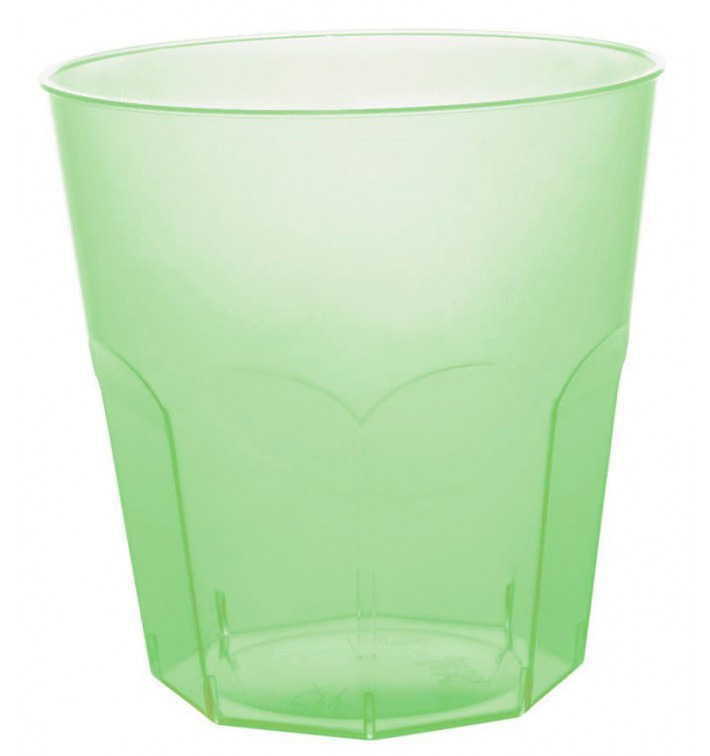 Bicchiere di Plastica Verde Trasp. PS Ø73mm 220ml (50 Pezzi)