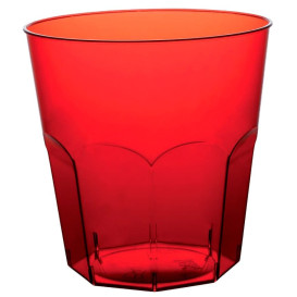 Bicchiere di Plastica Rosso Trasp. PS Ø73mm 220ml (50 Pezzi)