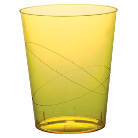 Bicchiere di Plastica Moon Giallo Trasp. PS 350ml (20 Pezzi)