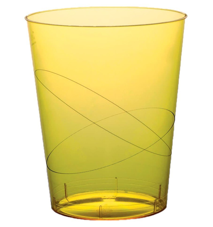 Bicchiere di Plastica Moon Giallo Trasp. PS 350ml (20 Pezzi) Bicchiere di Plastica Moon Giallo Trasp. PS 350ml (20 Pezzi)
