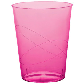 Bicchiere di Plastica Moon Fucsia Trasp. PS 350ml (20 Pezzi)
