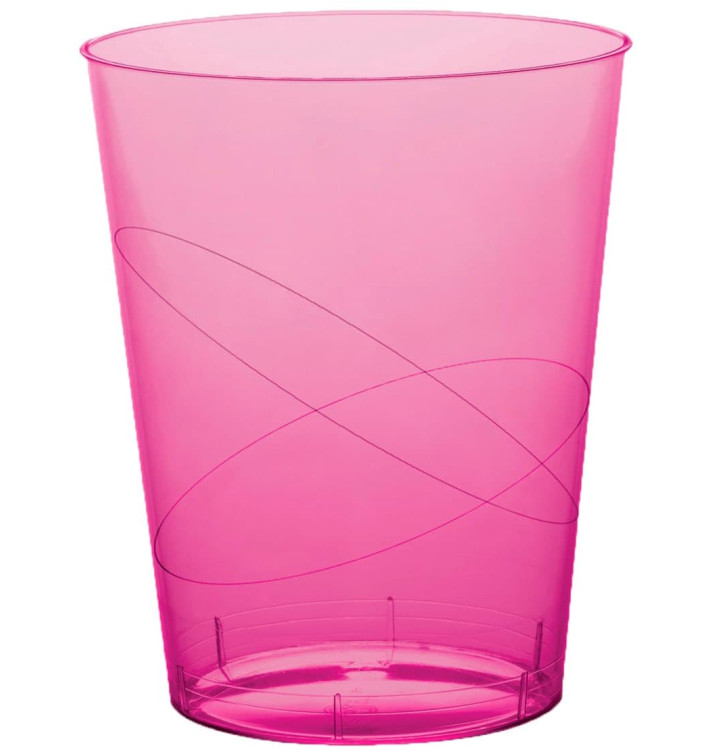 Bicchiere di Plastica Moon Fucsia Trasp. PS 350ml (20 Pezzi)