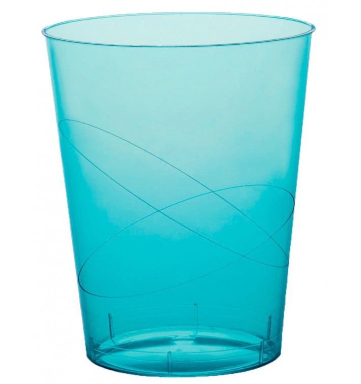 Bicchiere di Plastica Moon Turchese Trasp. PS 350ml (20 Pezzi)