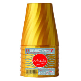 Bicchiere di Plastica PP "X-Table" Oro 320ml (128 Pezzi)