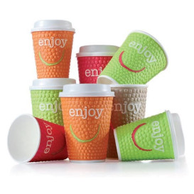 Bicchiere Carta 12 Oz/360ml "Enjoy" Ø9,0cm (34 Pezzi)