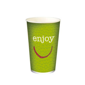 Bicchiere di Carta 16 Oz/500 ml "Enjoy" Ø9,0cm (50 Pezzi)