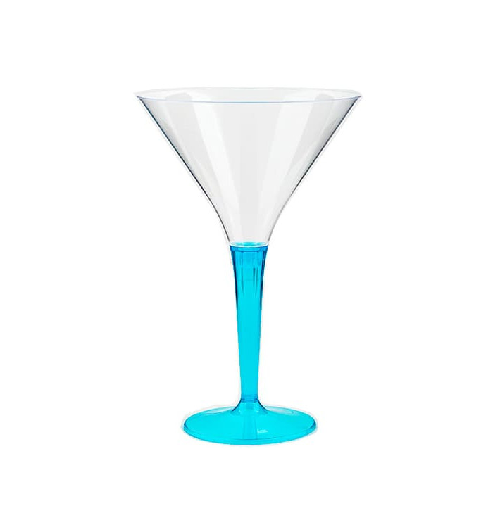 Coppa di Plastica Cocktail con Gambo Turchese 100 ml (6 Pezzi) Coppa di Plastica Cocktail con Gambo Turchese 100 ml (6 Pezzi)