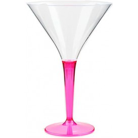 Coppa di Plastica Cocktail con Gambo Lampone 100 ml (48 Pezzi)