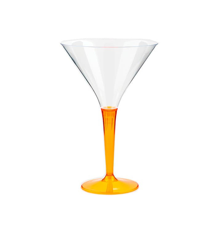 Coppa di Plastica Cocktail con Gambo Arancione 100 ml (48 Pezzi) Coppa di Plastica Cocktail con Gambo Arancione 100 ml (48 Pezzi)