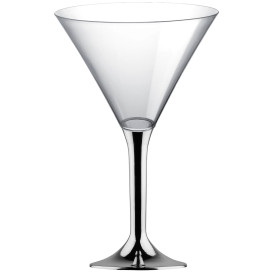 Coppa Plastica Cocktail Gambo Argento Cromato 185ml 2P (20 Pezzi)