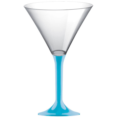 Coppa Plastica Cocktail Gambo Turchese 185ml 2P (20 Pezzi)