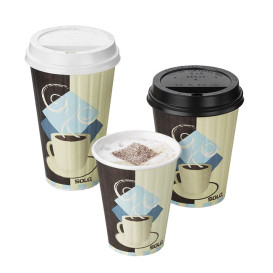 Coperchio con Foro per Bicchiere di Carta 12 Oz e 20 Oz Ø8,9cm (100 Pezzi)