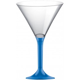 Coppa Plastica Cocktail Gambo Blu Transp. 185ml 2P (20 Pezzi)