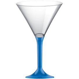 Coppa Plastica Cocktail Gambo Blu Transp. 185ml 2P (20 Pezzi)