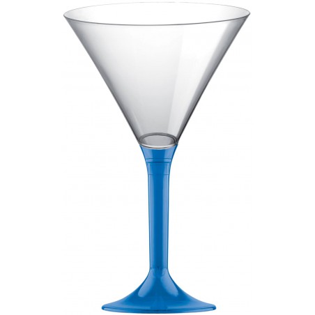 Coppa Plastica Cocktail Gambo Blu Transp. 185ml 2P (20 Pezzi)