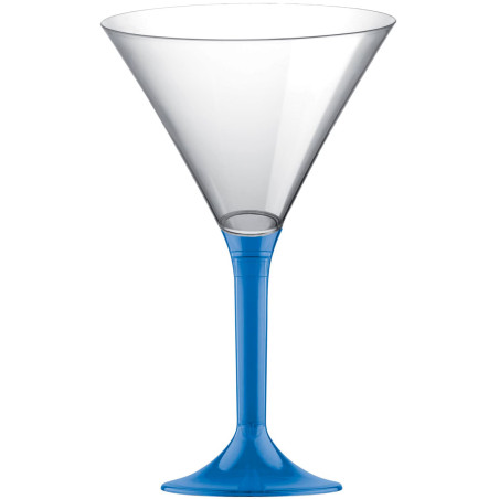 Coppa Plastica Cocktail Gambo Blu Transp. 185ml 2P (20 Pezzi)