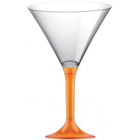 Coppa Plastica Cocktail Gambo Arancione Transp. 185ml 2P (20 Pezzi)