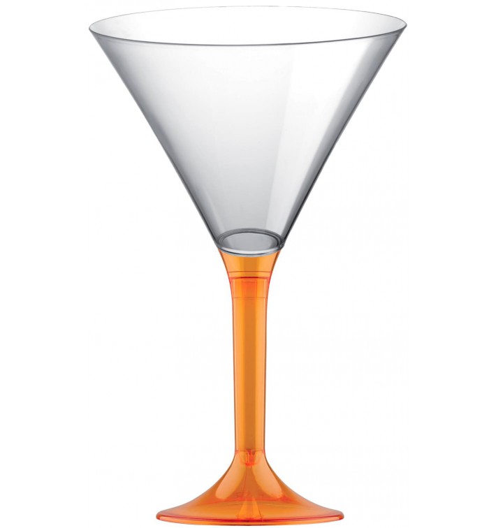 Coppa Plastica Cocktail Gambo Arancione Transp. 185ml 2P (20 Pezzi)