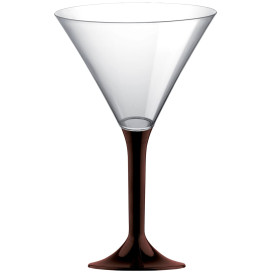 Coppa Plastica Cocktail Gambo Marrone 185ml 2P (20 Pezzi)