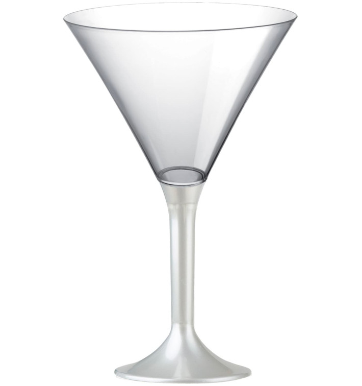 Coppa Plastica Cocktail Gambo Bianco Perlato 185ml 2P (20 Pezzi) Coppa Plastica Cocktail Gambo Bianco Perlato 185ml 2P (20 Pezzi)