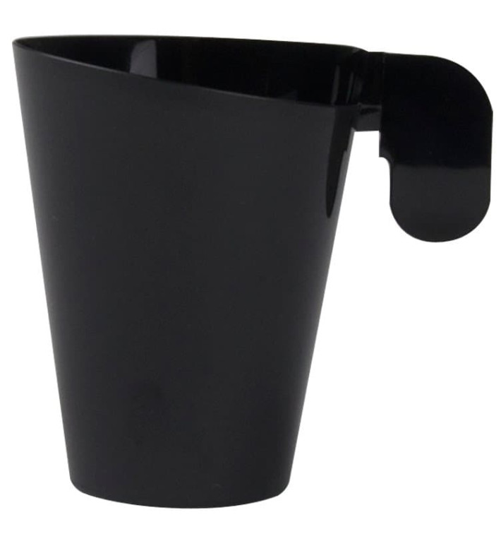 Tazze di Plastica Design Nero 155ml (144 Pezzi) Tazze di Plastica Design Nero 155ml (144 Pezzi)