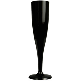 Calice Plastica a Champagne Nero 115ml 1P (6 Pezzi)