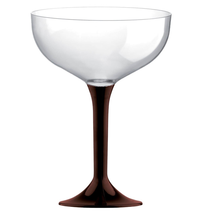 Coppa Plastica Champagne Gambo Marrone 200ml 2P (200 Pezzi) Coppa Plastica Champagne Gambo Marrone 200ml 2P (200 Pezzi)