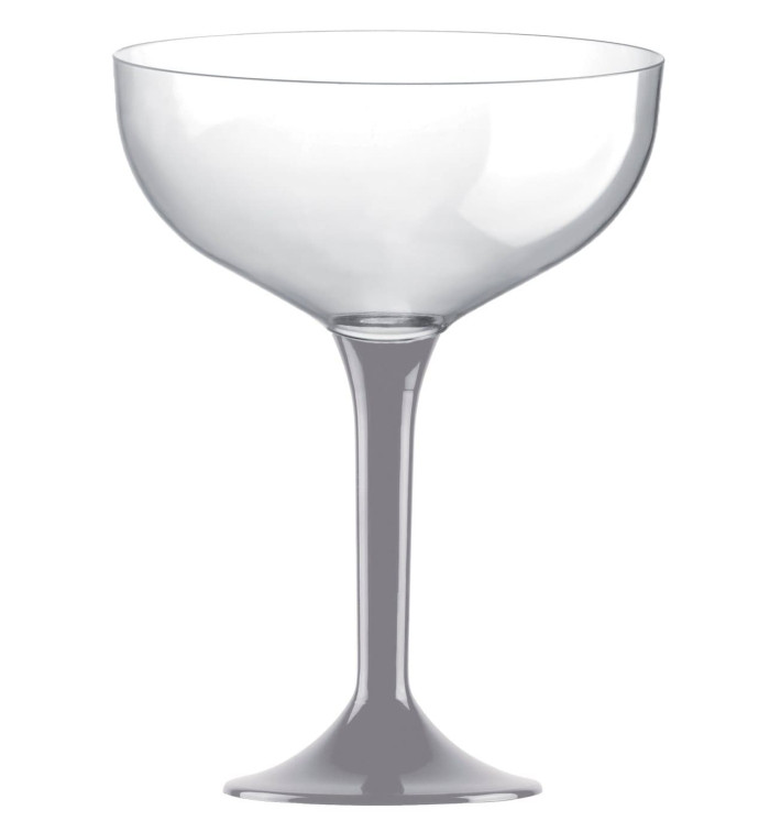 Coppa Plastica Champagne Gambo Grigio 200ml 2P (20 Pezzi) Coppa Plastica Champagne Gambo Grigio 200ml 2P (20 Pezzi)