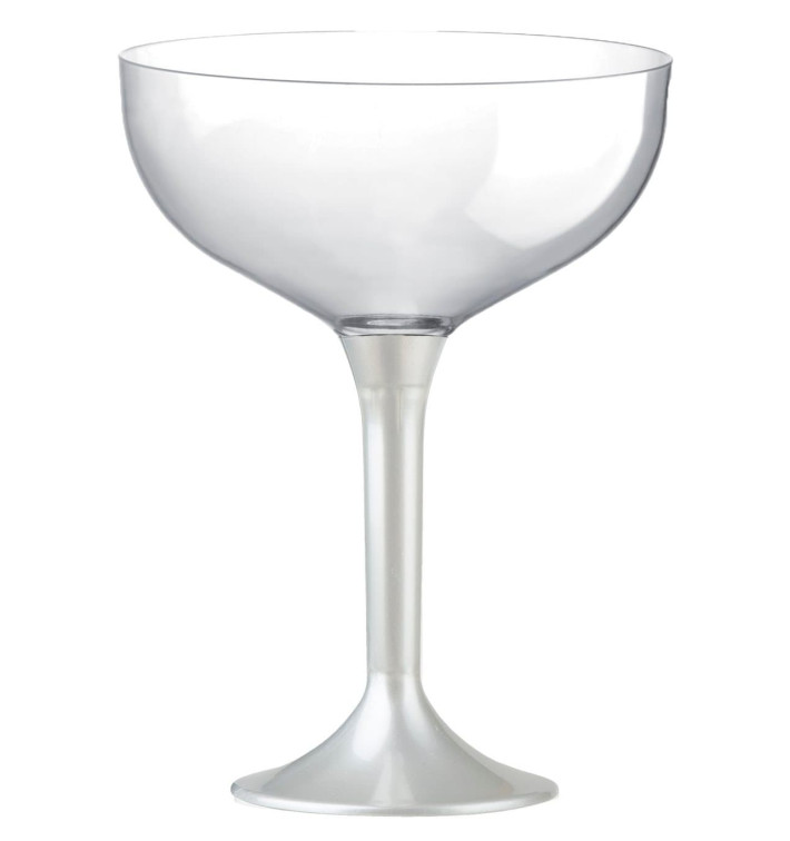Coppa Plastica Champagne Gambo Bianco 200ml 2P (200 Pezzi) Coppa Plastica Champagne Gambo Bianco 200ml 2P (200 Pezzi)