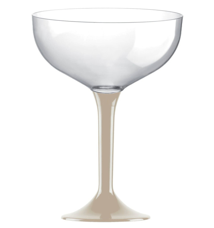 Coppa Plastica Champagne Gambo Beige 200ml 2P (20 Pezzi) Coppa Plastica Champagne Gambo Beige 200ml 2P (20 Pezzi)
