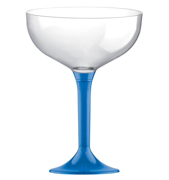 Coppa Plastica Champagne Gambo Blu Transp. 200ml 2P (200 Pezzi) Coppa Plastica Champagne Gambo Blu Transp. 200ml 2P (200 Pezzi)