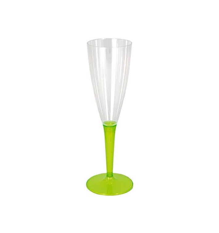 Calice di Plastica Flute Gambo Verde 100ml (36 Pezzi) Calice di Plastica Flute Gambo Verde 100ml (36 Pezzi)