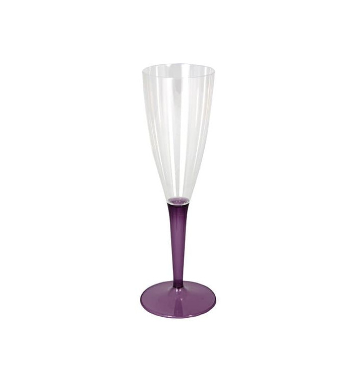 Calice di Plastica Flute Gambo Prugna 100ml (36 Pezzi) Calice di Plastica Flute Gambo Prugna 100ml (36 Pezzi)
