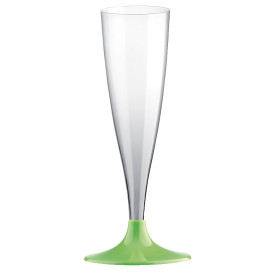 Flute Plastica Gambo Verde Pistacchio 140ml 2P (20 Pezzi)