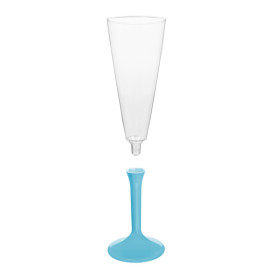 Calice Plastica Flute Gambo Turchese 160ml 2P (200 Pezzi)