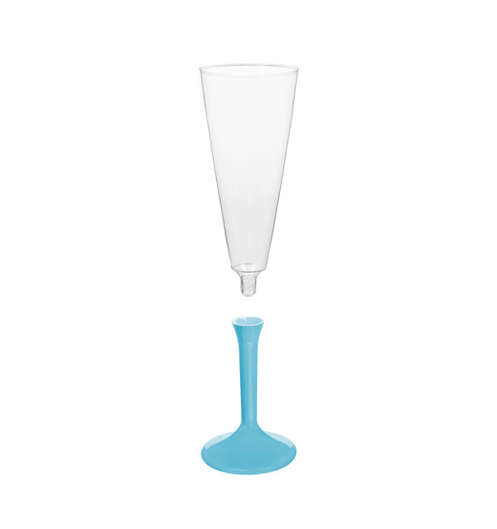 Calice Plastica Flute Gambo Turchese 160ml 2P (20 Pezzi) Calice Plastica Flute Gambo Turchese 160ml 2P (20 Pezzi)