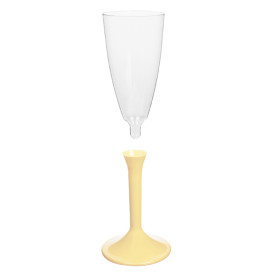 Calice Plastica Flute Gambo Crema 120ml 2P (200 Pezzi)