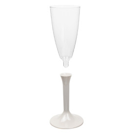 Calice Plastica Flute Gambo Beige 120ml 2P (20 Pezzi)