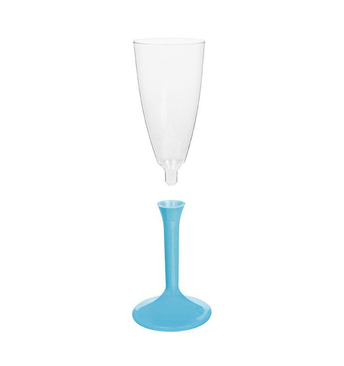 Calice Plastica Flute Gambo Turchese 120ml 2P (20 Pezzi) Calice Plastica Flute Gambo Turchese 120ml 2P (20 Pezzi)